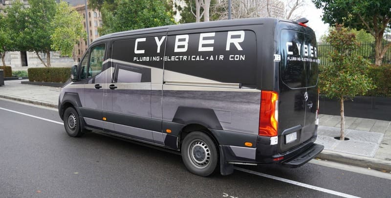 Cyber Electrical van on the street